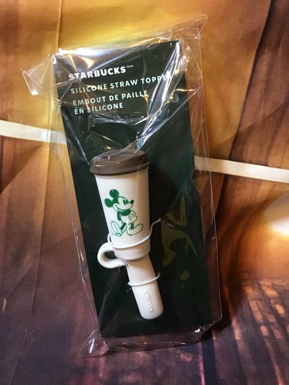 Disney parks X Starbucks Mickey Mouse cup silicone straw topper -New